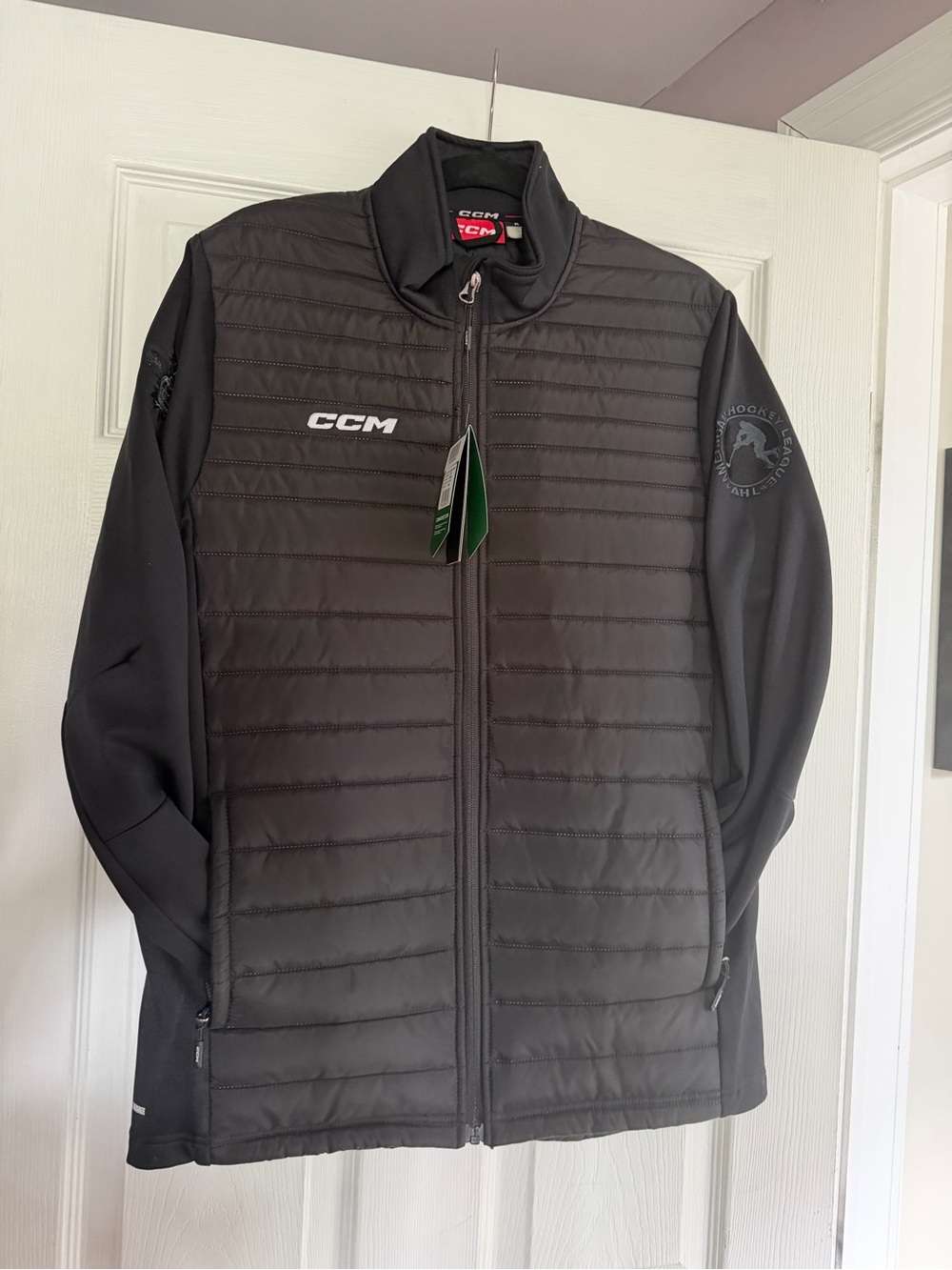 CCM Black Men's Quilted Full-Zip Jacket